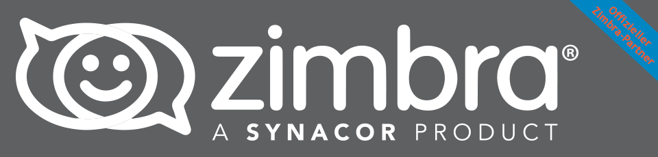 zimbra Logo mit der Einblendung "Wir sind Partner"